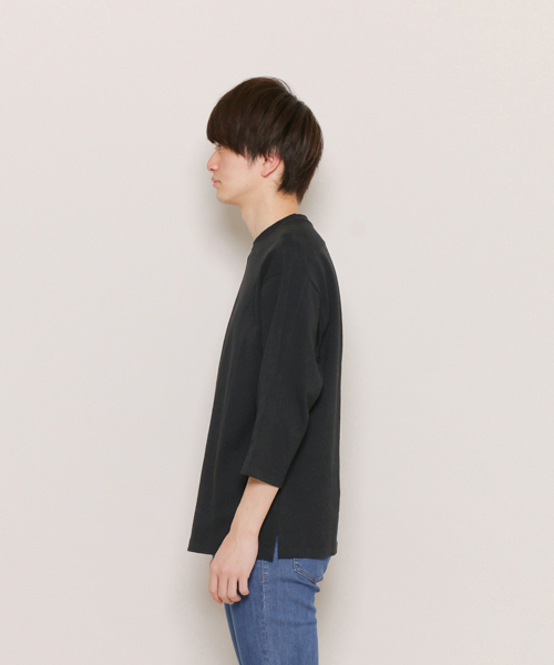 SENSE OF PLACE by URBAN RESEARCH(センスオブプレイスバイアーバンリサーチ)の「ビッグTシャツ(7分袖)(Tシャツ/カットソー・メンズ・ホワイト/ライトグレー/ブラック・MEDIUM/LARGE)」の7枚目の写真