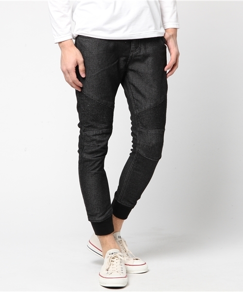 VENCEEXCHANGE（ヴァンスエクスチェンジ）の「ドビーデニムバイカーパンツ（デニムパンツ・メンズ・ネイビー/ブラック/ブルー・MEDIUM/SMALL/LARGE）」の2枚目の写真