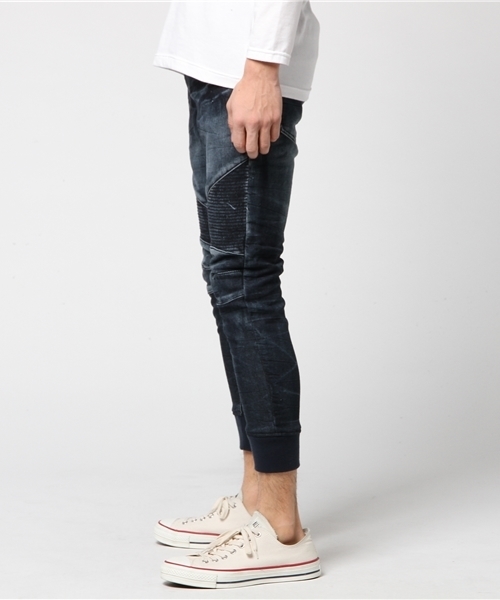 VENCEEXCHANGE（ヴァンスエクスチェンジ）の「ドビーデニムバイカーパンツ（デニムパンツ・メンズ・ネイビー/ブラック/ブルー・MEDIUM/SMALL/LARGE）」の4枚目の写真