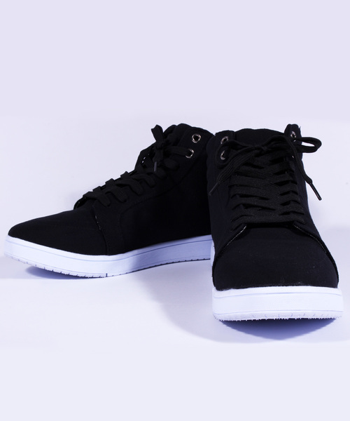 ８(eight)（エイト）の「切替 ミッドカットスニーカー キャンバス（スニーカー・メンズ・グレー/ネイビー/ブラック・26.0cm/27.0cm/25.5cm/26.5cm/25.0cm/28.0cm）」の2枚目の写真