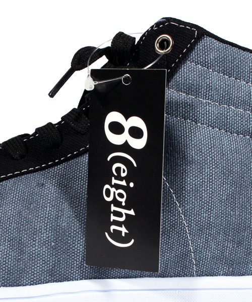 ８(eight)（エイト）の「切替 ミッドカットスニーカー キャンバス（スニーカー・メンズ・グレー/ネイビー/ブラック・26.0cm/27.0cm/25.5cm/26.5cm/25.0cm/28.0cm）」の4枚目の写真