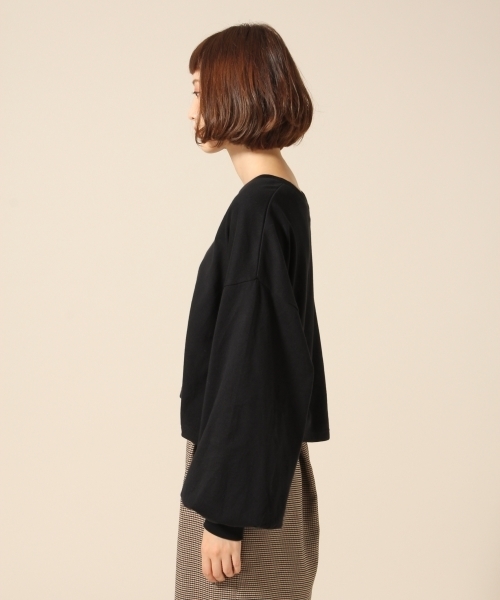 LOWRYS FARM(ローリーズファーム)の「ソデボリュームショートTシャツ 769303(Tシャツ/カットソー・レディース・ホワイト×ブラック/ブラック/オレンジ/パープル・LARGE/MEDIUM)」の6枚目の写真