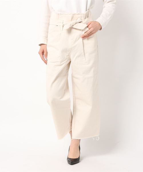 SUNBABIES(サンベイビーズ)の「カットオフワイドパンツ(その他パンツ・レディース・ホワイト/カーキ・MEDIUM)」の1枚目の写真