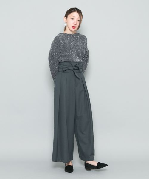 SENSE OF PLACE by URBAN RESEARCH（センスオブプレイスバイアーバンリサーチ）の「ラメモールボリュームスリーブセーター（ニット/セーター・レディース・ベージュ/グレー・FREE）」の13枚目の写真