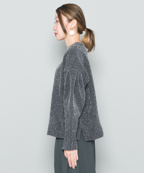 SENSE OF PLACE by URBAN RESEARCH（センスオブプレイスバイアーバンリサーチ）の「ラメモールボリュームスリーブセーター（ニット/セーター・レディース・ベージュ/グレー・FREE）」の11枚目の写真