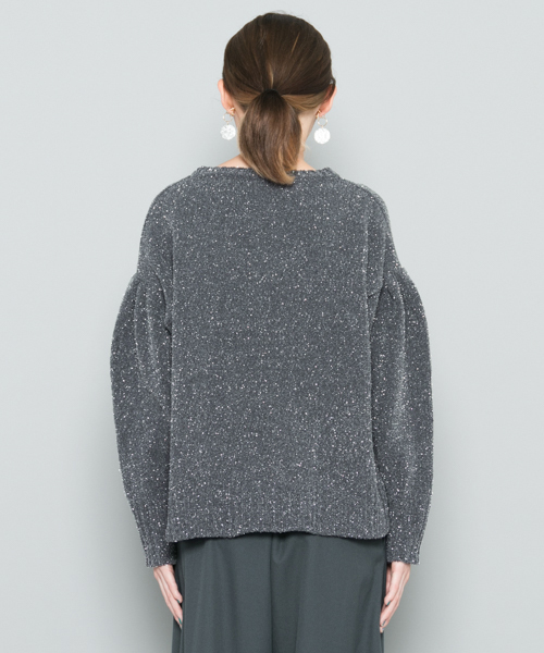 SENSE OF PLACE by URBAN RESEARCH（センスオブプレイスバイアーバンリサーチ）の「ラメモールボリュームスリーブセーター（ニット/セーター・レディース・ベージュ/グレー・FREE）」の5枚目の写真