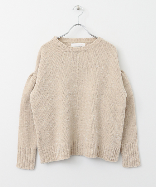 SENSE OF PLACE by URBAN RESEARCH（センスオブプレイスバイアーバンリサーチ）の「ラメモールボリュームスリーブセーター（ニット/セーター・レディース・ベージュ/グレー・FREE）」の6枚目の写真