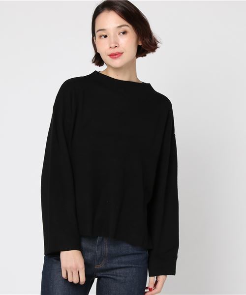 earth music&ecology（アースミュージックアンドエコロジー）の「ボトルネックハーフミラノニットプルオーバー（ニット/セーター・レディース・ブラック/ダークグリーン/ネイビー/グレー/アイボリー/キャメル・FREE）」の13枚目の写真