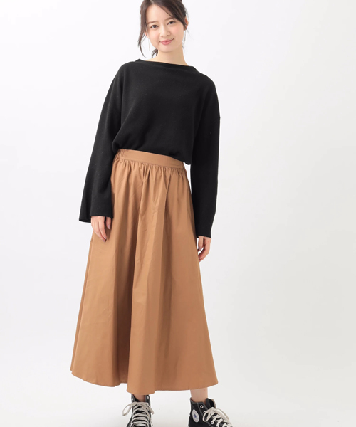 earth music&ecology（アースミュージックアンドエコロジー）の「ボトルネックハーフミラノニットプルオーバー（ニット/セーター・レディース・ブラック/ダークグリーン/ネイビー/グレー/アイボリー/キャメル・FREE）」の14枚目の写真