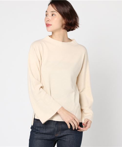 earth music&ecology（アースミュージックアンドエコロジー）の「ボトルネックハーフミラノニットプルオーバー（ニット/セーター・レディース・ブラック/ダークグリーン/ネイビー/グレー/アイボリー/キャメル・FREE）」の2枚目の写真