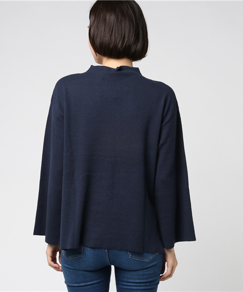 earth music&ecology（アースミュージックアンドエコロジー）の「ボトルネックハーフミラノニットプルオーバー（ニット/セーター・レディース・ブラック/ダークグリーン/ネイビー/グレー/アイボリー/キャメル・FREE）」の7枚目の写真