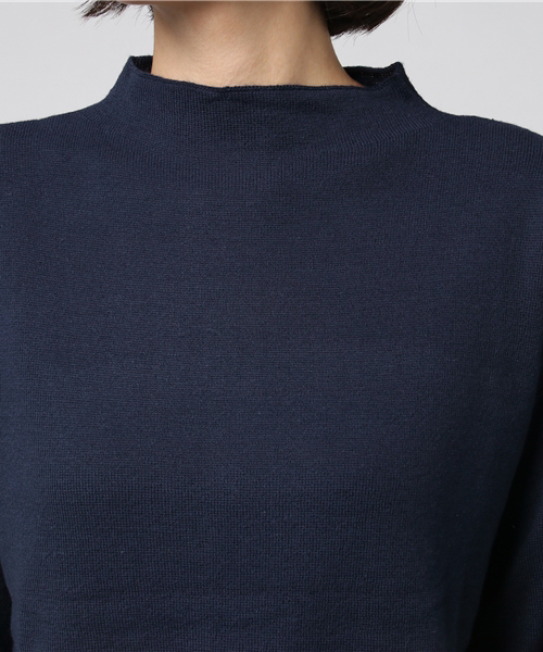 earth music&ecology（アースミュージックアンドエコロジー）の「ボトルネックハーフミラノニットプルオーバー（ニット/セーター・レディース・ブラック/ダークグリーン/ネイビー/グレー/アイボリー/キャメル・FREE）」の8枚目の写真