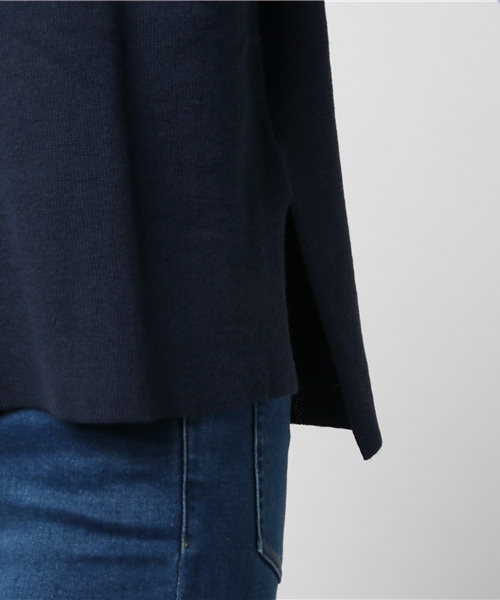 earth music&ecology（アースミュージックアンドエコロジー）の「ボトルネックハーフミラノニットプルオーバー（ニット/セーター・レディース・ブラック/ダークグリーン/ネイビー/グレー/アイボリー/キャメル・FREE）」の9枚目の写真