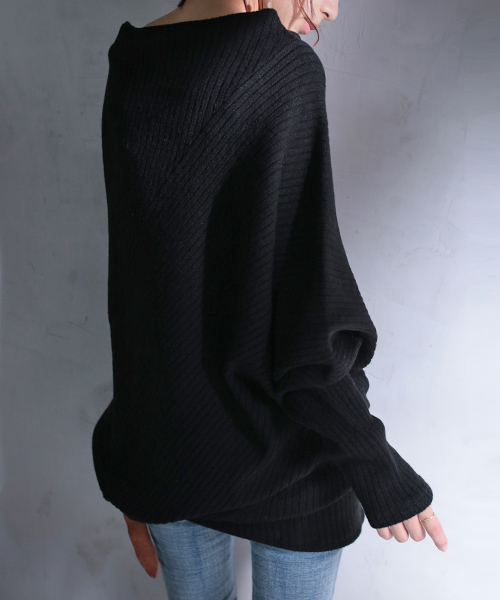 antiqua（アンティカ）の「変形を極めたニットトップス（ニット/セーター・レディース・ブラック/ベージュ/杢グレー・FREE）」の8枚目の写真