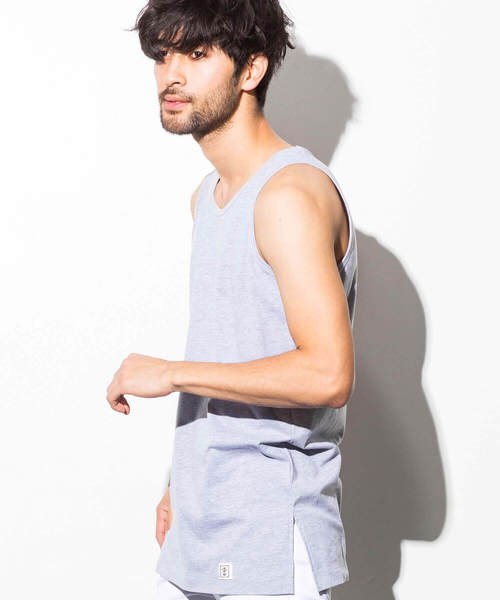 AZbyjunhashimoto_（エーゼイバイジュンハシモト）の「AZ by junhashimoto(エーゼイ バイ ジュンハシモト)ロング丈タンクトップ（タンクトップ・メンズ・ホワイト×ブラック/ブラック/ホワイト/トップグレー・SMALL/MEDIUM/LARGE/X-LARGE）」の11枚目の写真