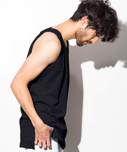 AZbyjunhashimoto_（エーゼイバイジュンハシモト）の「AZ by junhashimoto(エーゼイ バイ ジュンハシモト)ロング丈タンクトップ（タンクトップ・メンズ・ホワイト×ブラック/ブラック/ホワイト/トップグレー・SMALL/MEDIUM/LARGE/X-LARGE）」の19枚目の写真