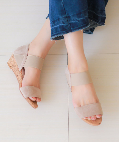 flune（フリューン）の「選べるデザイン フリル シンプル コルク巻き ミドルヒール ゴムストラップ サンダル（サンダル・レディース・グレー系その他/ブルー/グリーン系その他/マジェンタ/イエロー系その他2/ブラック/ベージュ系その他/ネイビー/ブルー系その他2/イエロー系その他/グレー/レッド系その他/グレイッシュベージュ/ブルー系その他/ブラック系その他/グリーン/その他/レオパード・SS/LL/M/L/S/3L）」の6枚目の写真