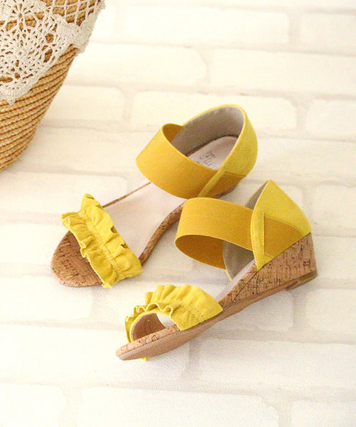 flune（フリューン）の「選べるデザイン フリル シンプル コルク巻き ミドルヒール ゴムストラップ サンダル（サンダル・レディース・グレー系その他/ブルー/グリーン系その他/マジェンタ/イエロー系その他2/ブラック/ベージュ系その他/ネイビー/ブルー系その他2/イエロー系その他/グレー/レッド系その他/グレイッシュベージュ/ブルー系その他/ブラック系その他/グリーン/その他/レオパード・SS/LL/M/L/S/3L）」の14枚目の写真