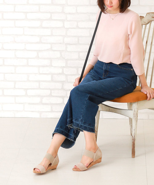 flune（フリューン）の「選べるデザイン フリル シンプル コルク巻き ミドルヒール ゴムストラップ サンダル（サンダル・レディース・グレー系その他/ブルー/グリーン系その他/マジェンタ/イエロー系その他2/ブラック/ベージュ系その他/ネイビー/ブルー系その他2/イエロー系その他/グレー/レッド系その他/グレイッシュベージュ/ブルー系その他/ブラック系その他/グリーン/その他/レオパード・SS/LL/M/L/S/3L）」の21枚目の写真