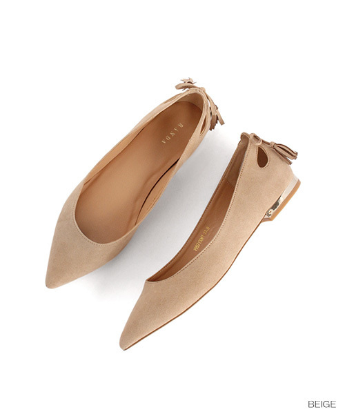 RANDA(ランダ)の「デザインカットフラットパンプス(パンプス・レディース・ブラック/ベージュ/イエロー/パイソン・23/24/22/22.5/23.5/25/25.5/24.5)」の3枚目の写真