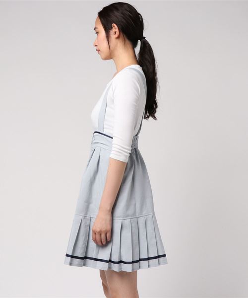 axes femme POETIQUE（アクシーズファムポエティック）の「プリーツサス付スカート（スカート・レディース・ネイビー/グレー/ピンク・MEDIUM）」の4枚目の写真