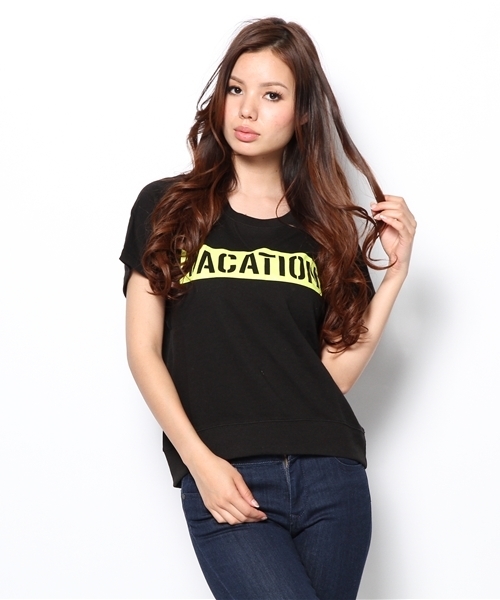 LOVE BOAT（ラブ・ボート）の「ウラ毛半袖TOPS（Tシャツ/カットソー・レディース・ブラック系/グレー系2/ホワイト系・FREE）」の2枚目の写真