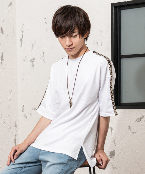 MinoriTY（マイノリティ）の「メンズ5分袖ラインテープTシャツ（Tシャツ/カットソー・メンズ・ホワイト系その他/ブラック系その他/ホワイト系その他2/ブラック系その他2・M/L）」の2枚目の写真