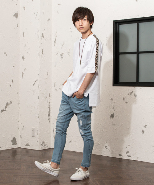 MinoriTY（マイノリティ）の「メンズ5分袖ラインテープTシャツ（Tシャツ/カットソー・メンズ・ホワイト系その他/ブラック系その他/ホワイト系その他2/ブラック系その他2・M/L）」の5枚目の写真