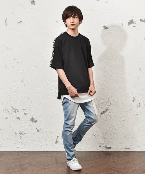 MinoriTY（マイノリティ）の「メンズ5分袖ラインテープTシャツ（Tシャツ/カットソー・メンズ・ホワイト系その他/ブラック系その他/ホワイト系その他2/ブラック系その他2・M/L）」の7枚目の写真