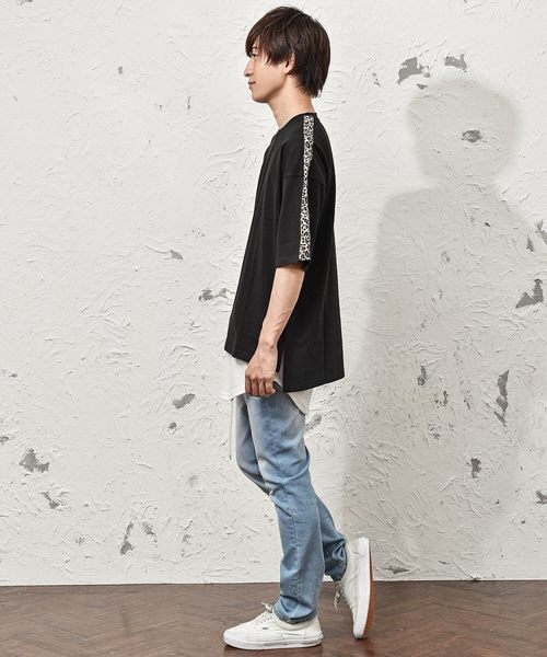 MinoriTY（マイノリティ）の「メンズ5分袖ラインテープTシャツ（Tシャツ/カットソー・メンズ・ホワイト系その他/ブラック系その他/ホワイト系その他2/ブラック系その他2・M/L）」の9枚目の写真