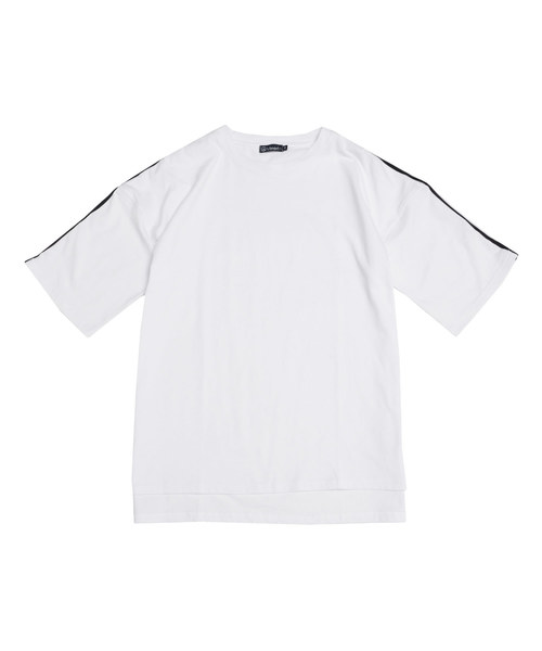 MinoriTY（マイノリティ）の「メンズ5分袖ラインテープTシャツ（Tシャツ/カットソー・メンズ・ホワイト系その他/ブラック系その他/ホワイト系その他2/ブラック系その他2・M/L）」の12枚目の写真