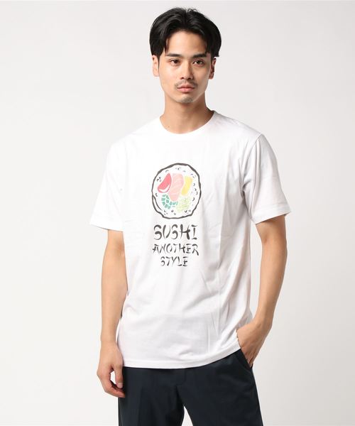 WEGO（ウィゴー）の「WEGO/SUSHIモチーフロゴTシャツ（Tシャツ/カットソー・メンズ・ホワイト/ブラック・LARGE/MEDIUM/SMALL/X-LARGE）」の5枚目の写真