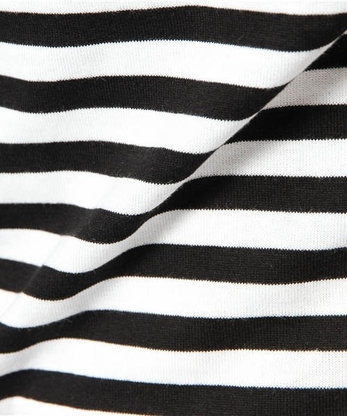 n(n) BY NUMBER (N)INE（エヌエヌバイナンバーナイン）の「ボーダーポケットTシャツ（Tシャツ/カットソー・メンズ・ブラック×ホワイト/ホワイト×グレー・2/3/4）」の8枚目の写真