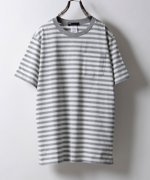 n(n) BY NUMBER (N)INE（エヌエヌバイナンバーナイン）の「ボーダーポケットTシャツ（Tシャツ/カットソー・メンズ・ブラック×ホワイト/ホワイト×グレー・2/3/4）」の2枚目の写真