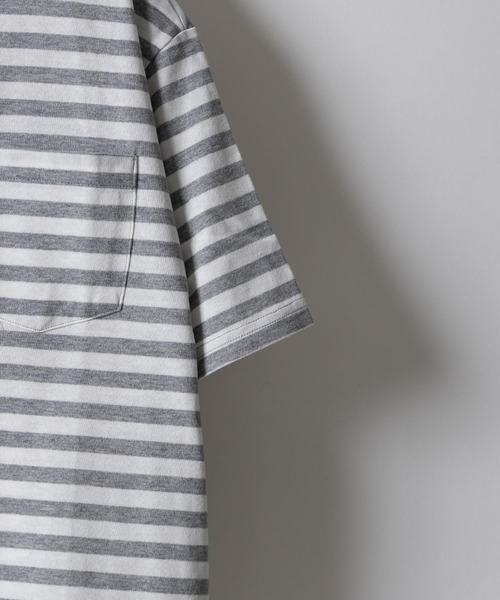n(n) BY NUMBER (N)INE（エヌエヌバイナンバーナイン）の「ボーダーポケットTシャツ（Tシャツ/カットソー・メンズ・ブラック×ホワイト/ホワイト×グレー・2/3/4）」の13枚目の写真