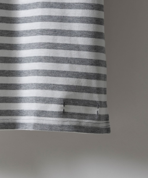 n(n) BY NUMBER (N)INE（エヌエヌバイナンバーナイン）の「ボーダーポケットTシャツ（Tシャツ/カットソー・メンズ・ブラック×ホワイト/ホワイト×グレー・2/3/4）」の11枚目の写真