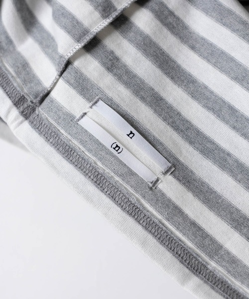 n(n) BY NUMBER (N)INE（エヌエヌバイナンバーナイン）の「ボーダーポケットTシャツ（Tシャツ/カットソー・メンズ・ブラック×ホワイト/ホワイト×グレー・2/3/4）」の10枚目の写真