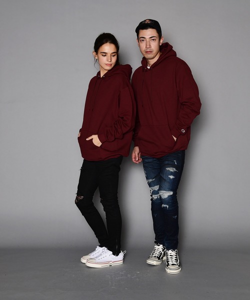 Champion(チャンピオン)の「Champion/チャンピオン ビックシルエット無地スウェットパーカー(パーカー・メンズ・チャコールグレー/ブラック/グレー/ライトグレー/グリーン/ネイビー/ロイヤルブルー/レッド/ワインレッド/ダークグリーン・S/M/L/XL/XXL)」の14枚目の写真