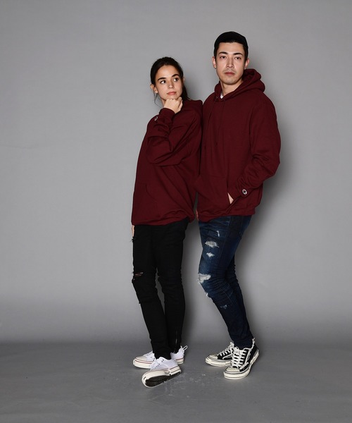Champion(チャンピオン)の「Champion/チャンピオン ビックシルエット無地スウェットパーカー(パーカー・メンズ・チャコールグレー/ブラック/グレー/ライトグレー/グリーン/ネイビー/ロイヤルブルー/レッド/ワインレッド/ダークグリーン・S/M/L/XL/XXL)」の15枚目の写真