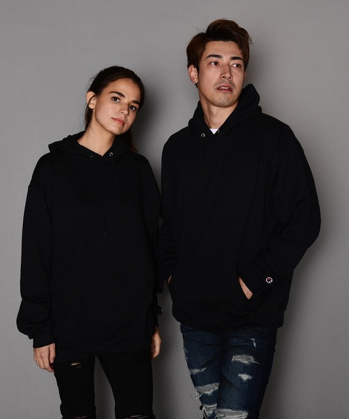 Champion(チャンピオン)の「Champion/チャンピオン ビックシルエット無地スウェットパーカー(パーカー・メンズ・チャコールグレー/ブラック/グレー/ライトグレー/グリーン/ネイビー/ロイヤルブルー/レッド/ワインレッド/ダークグリーン・S/M/L/XL/XXL)」の17枚目の写真