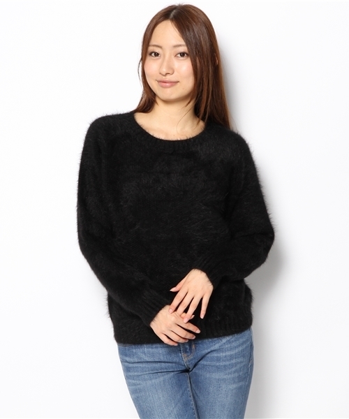 DouDou（ドゥドゥ）の「ポコポコアンゴラナイロンプルオーバー（ニット/セーター・レディース・ホワイト/イエロー/ブラック/ライトブルー・FREE）」の3枚目の写真