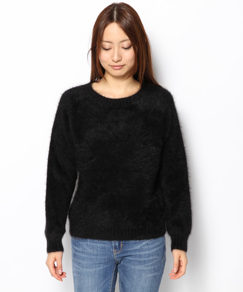 DouDou（ドゥドゥ）の「ポコポコアンゴラナイロンプルオーバー（ニット/セーター・レディース・ホワイト/イエロー/ブラック/ライトブルー・FREE）」の5枚目の写真