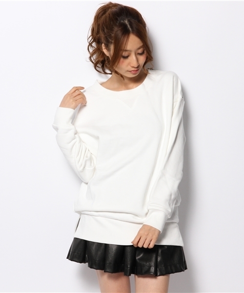 LOVE BOAT（ラブ・ボート）の「肩ファスナー長袖（Tシャツ/カットソー・レディース・グレー系/ホワイト系/ネイビー系・FREE）」の2枚目の写真