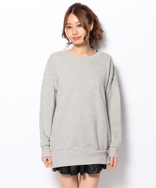 LOVE BOAT（ラブ・ボート）の「肩ファスナー長袖（Tシャツ/カットソー・レディース・グレー系/ホワイト系/ネイビー系・FREE）」の4枚目の写真