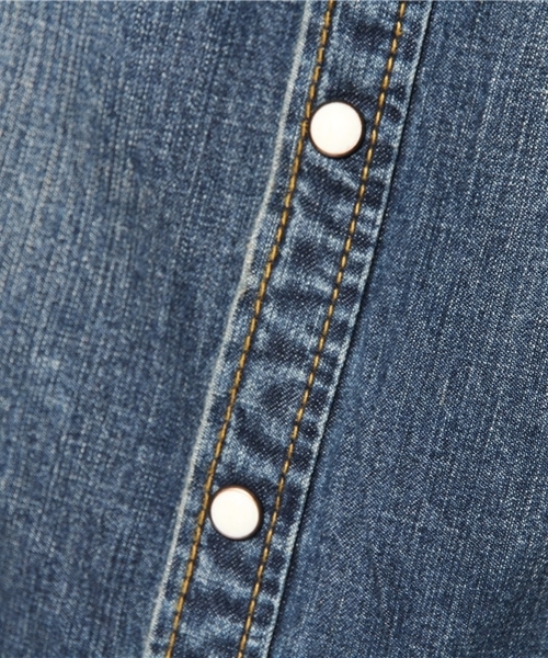 NANO universe（ナノユニバース）の「9ozヴィンテージデニムSH（シャツ/ブラウス・メンズ・サックスブルー/インディゴブルー・X-LARGE/MEDIUM/SMALL/LARGE）」の12枚目の写真