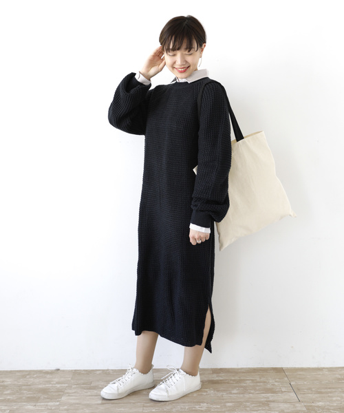 Earth Music Ecology アースミュージックアンドエコロジー の ニットワッフルワンピ ス ワンピース Wear