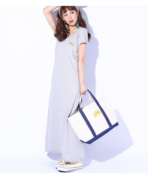 Ray BEAMS（レイビームス）の「JACKSON MATISSE×Ray BEAMS / 別注 smile トート（トートバッグ・レディース・グリーン/ネイビー/レッド系その他・ONE SIZE）」の3枚目の写真