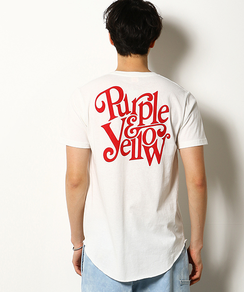 Purple&Yellow(パープルアンドイエロー)の「バックプリント ロングラウンド Tシャツ(Tシャツ/カットソー・メンズ・アイボリー/イエロー系その他/ブラック/オレンジ系その他・SMALL/X-LARGE/LARGE/MEDIUM)」の19枚目の写真