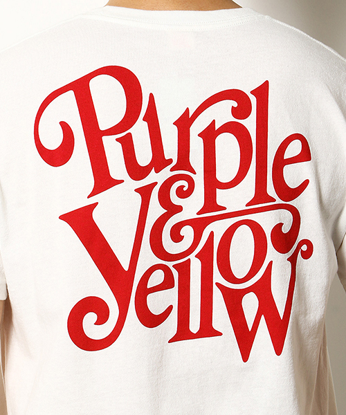 Purple&Yellow(パープルアンドイエロー)の「バックプリント ロングラウンド Tシャツ(Tシャツ/カットソー・メンズ・アイボリー/イエロー系その他/ブラック/オレンジ系その他・SMALL/X-LARGE/LARGE/MEDIUM)」の8枚目の写真