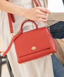 2wayハンドル台形ショルダーバッグ